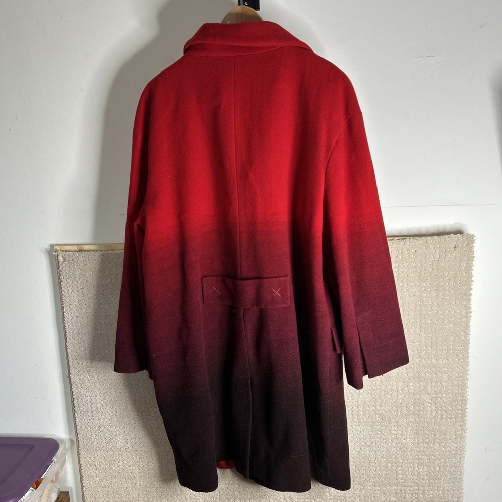Worthington Wool Dress Coat Ladies Women S Red Ombre NWT Retail $250.00 c2655 - Picture 5 of 9